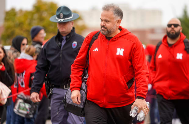 NU vs. Purdue 2023 - Matt Rhule walks to stadium
